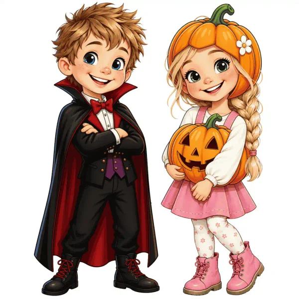 storm og sigga illustration halloween