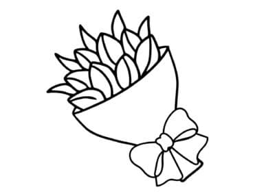 tegning blomsterbuket 3
