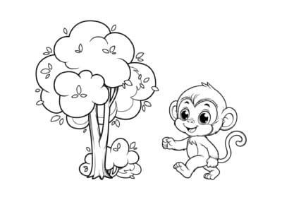 tegning af abe 32