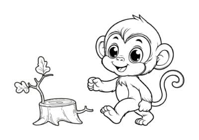 tegning af abe 33