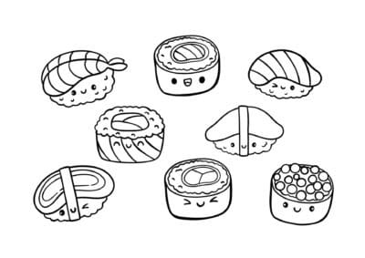 tegning af sushi 5