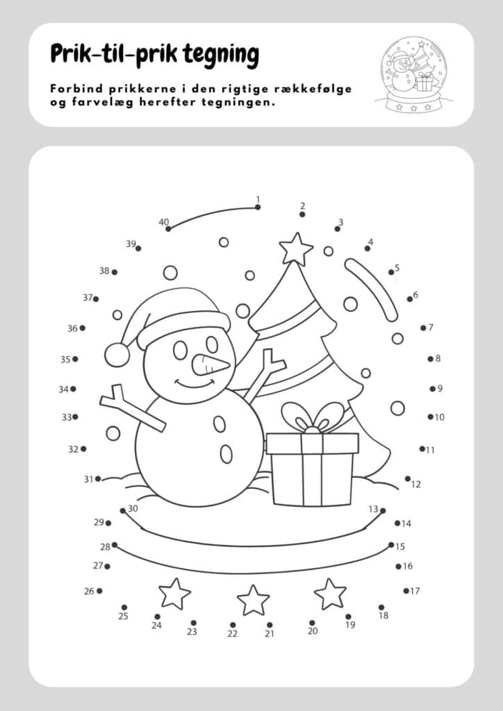 prik til prik tegning jul 1