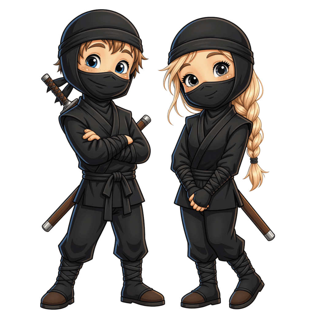 storm og sigga illustration ninja