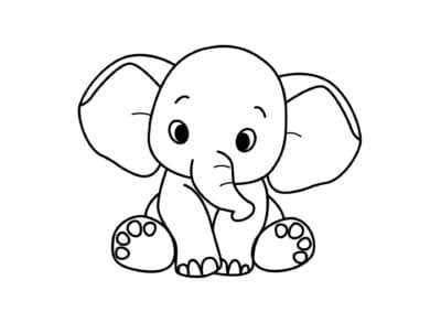 tegning af elefant 7