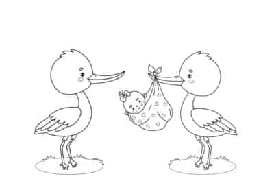 tegning af stork 2
