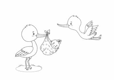 tegning af stork 3