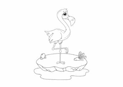 tegning af flamingo 11
