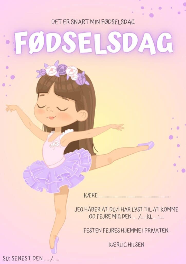 invitation foedselsdag ballet 1