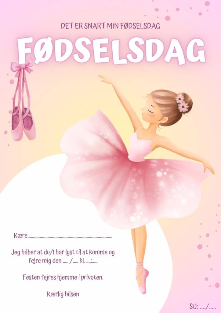 invitation foedselsdag ballet 2
