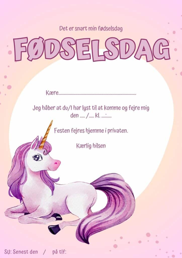 invitation foedselsdag enhjoerning 3