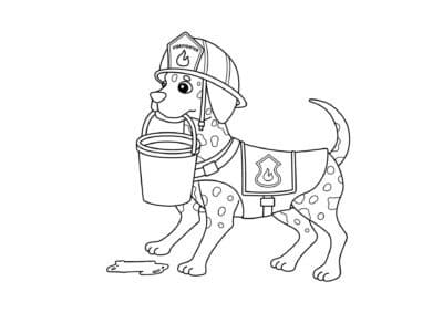tegning af brandhund 1
