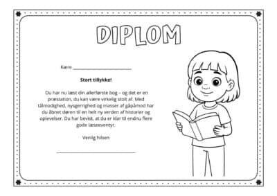 diplom laest den foerste bog 1