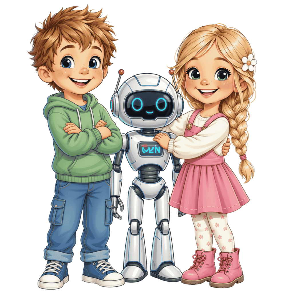 storm og sigga illustration robot