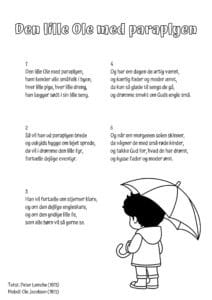 sangtekst den lille ole med paraplyen
