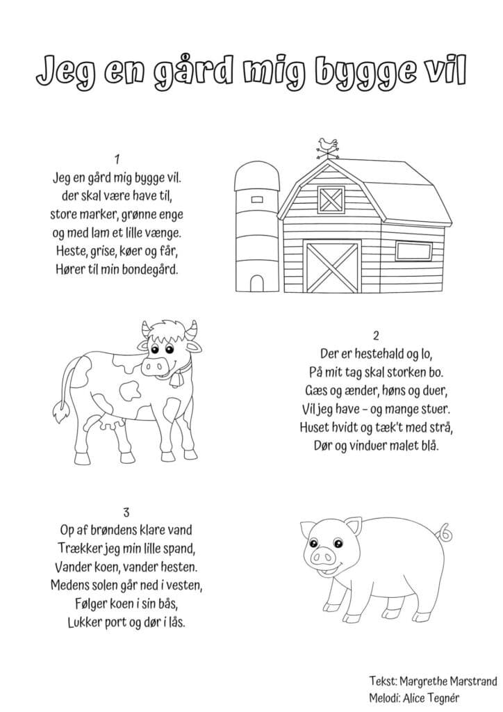 sangtekst jeg en gaard mig bygge vil