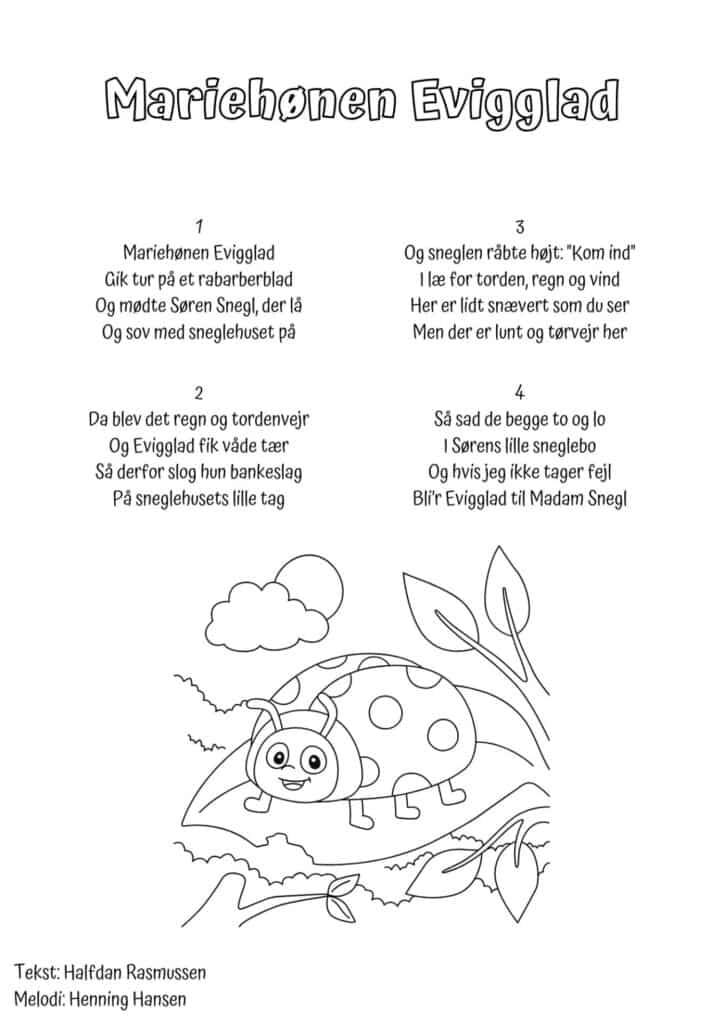 sangtekst-mariehoenen-evigglad sangtekst mariehoenen evigglad