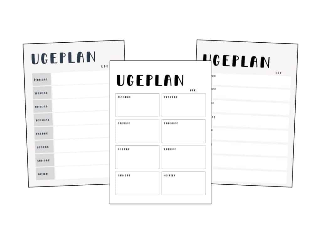 Ugeplaner 1 ugeplaner